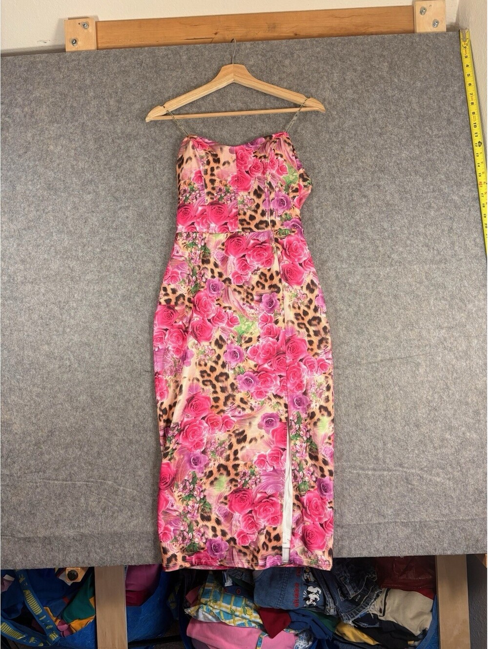 Vintage 90s Va Va Voom Large Floral Spaghetti Strap Dress